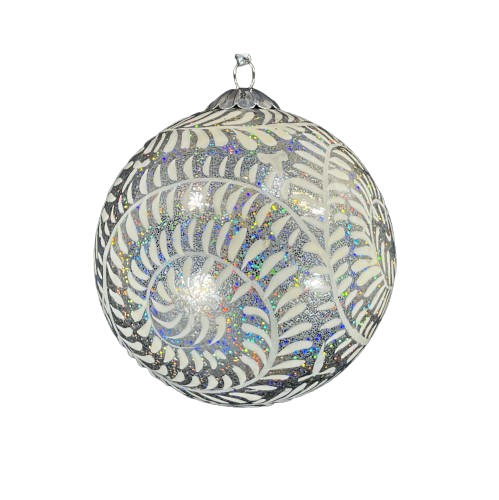 Winter Vines - Silver christmas bauble