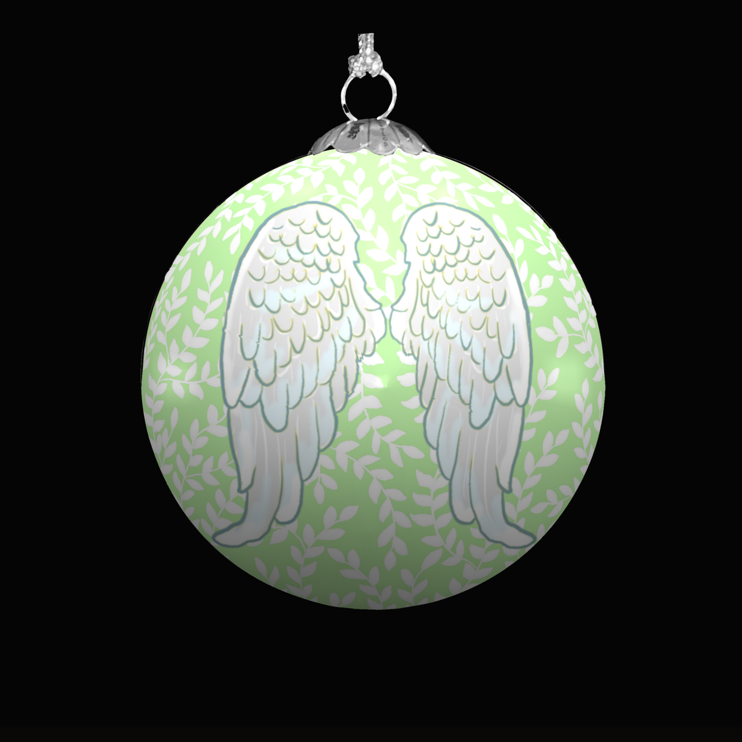 Green Angel Wings bauble christmas bauble for christmas tree decorations