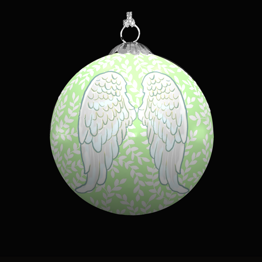 Green Angel Wings bauble christmas bauble for christmas tree decorations