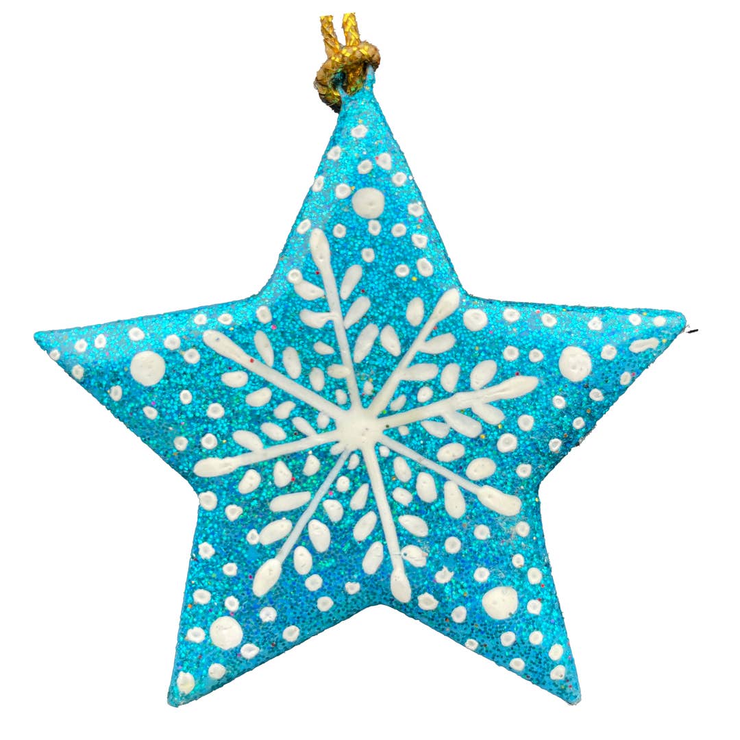 Hanging 2D Star, Papier-mache - Frozen 3"