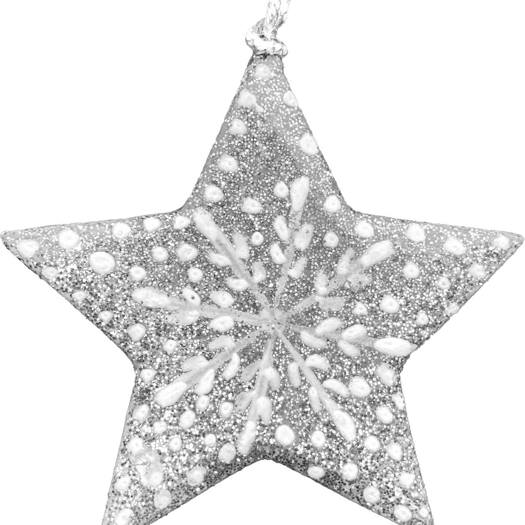Hanging 2D Star, Papier-mache - Frozen 3"