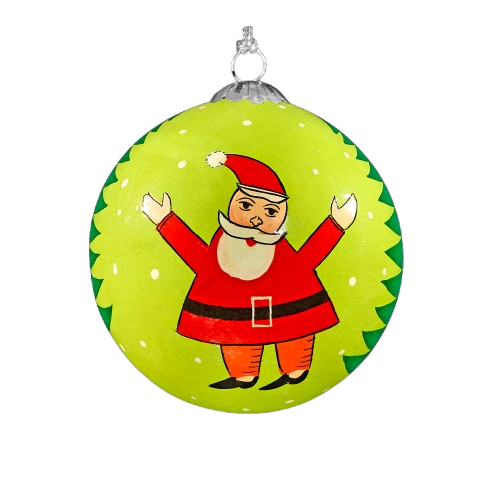 Santa Green Christmas Baubles