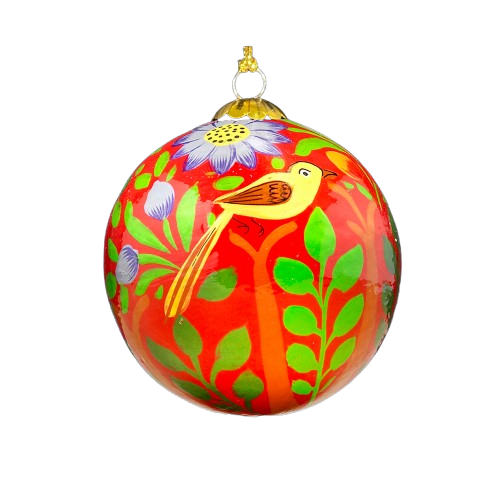 Birds of Paradise - Red Christmas Bauble