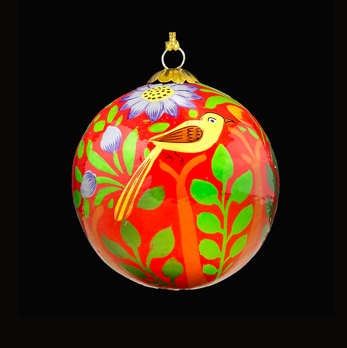 Birds of Paradise Red Christmas Bauble for Christmas tree decorations