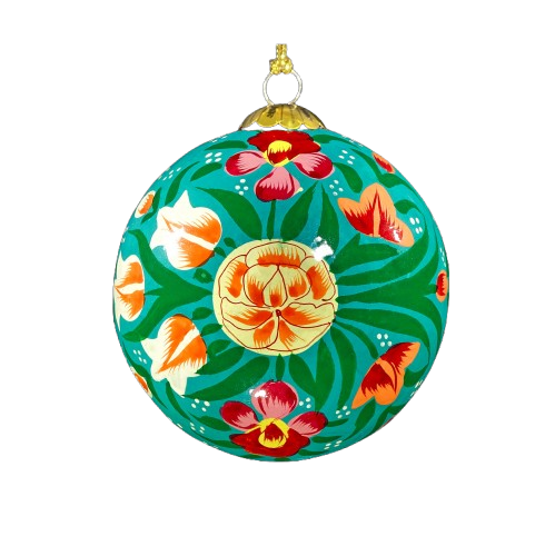 Turquoise Blooms bauble for Christmas Tree Decorations