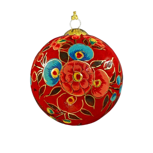 Red Blooms Christmas Baubles