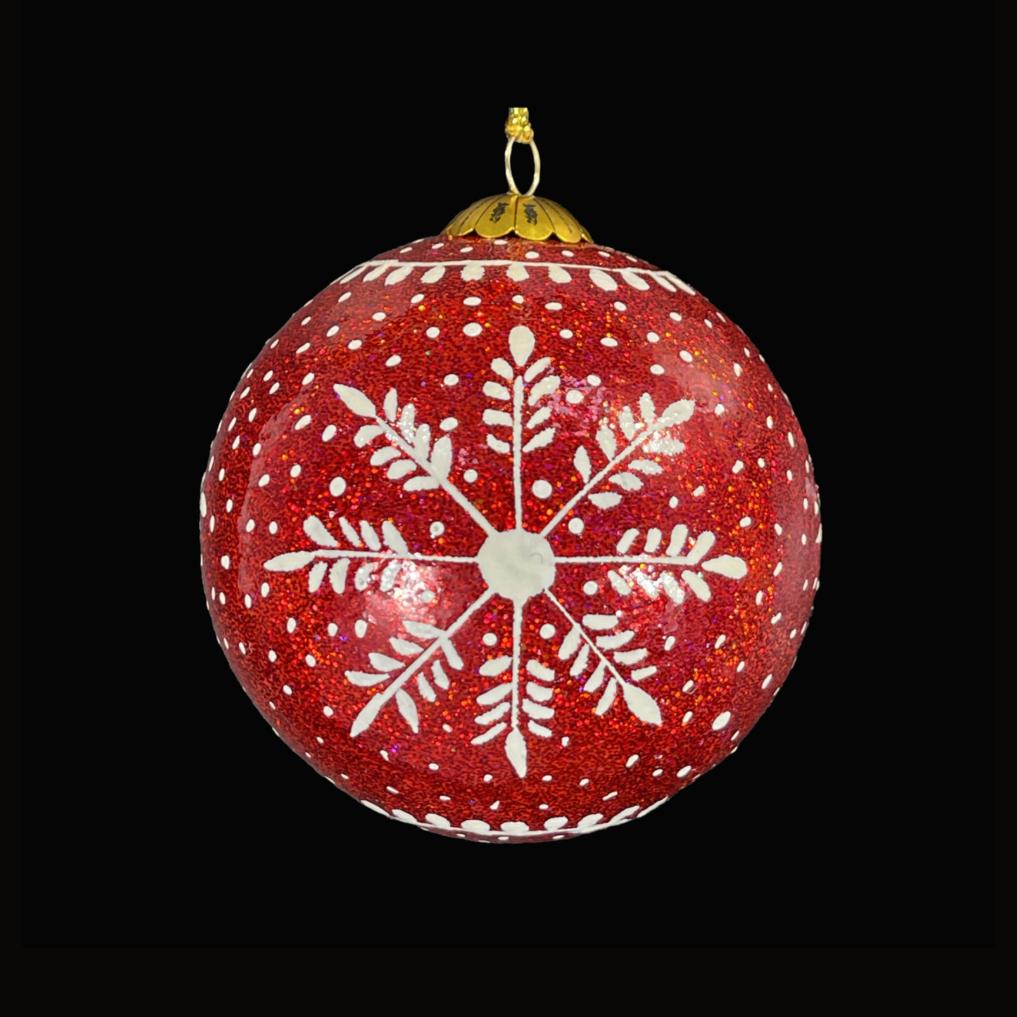 red & white baubles