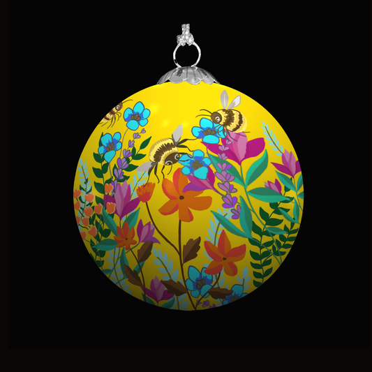 Lemon Bee Garden Christmas Bauble for Christmas tree decorations