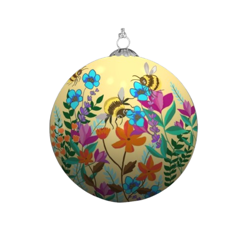Cream Bee Garden Christmas Bauble for Christmas tree decorations
