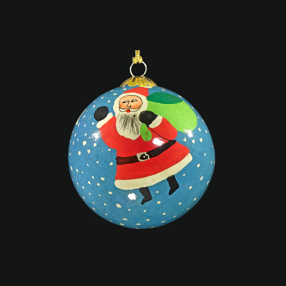Santa Blue Christmas Baubles