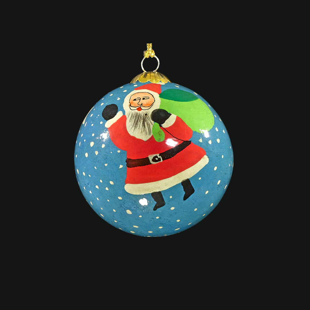 Blue Santa Christmas Bauble for Christmas tree decorations