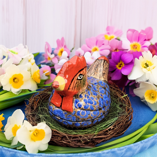 Handmade Hen Trinket Box – Easter & Home Décor