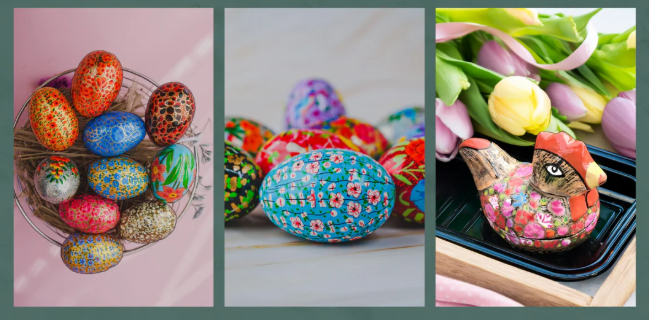Assorted set of 5 Easter Egg Collection – - 3 Inch Sustainable Easter Décor by HONEST