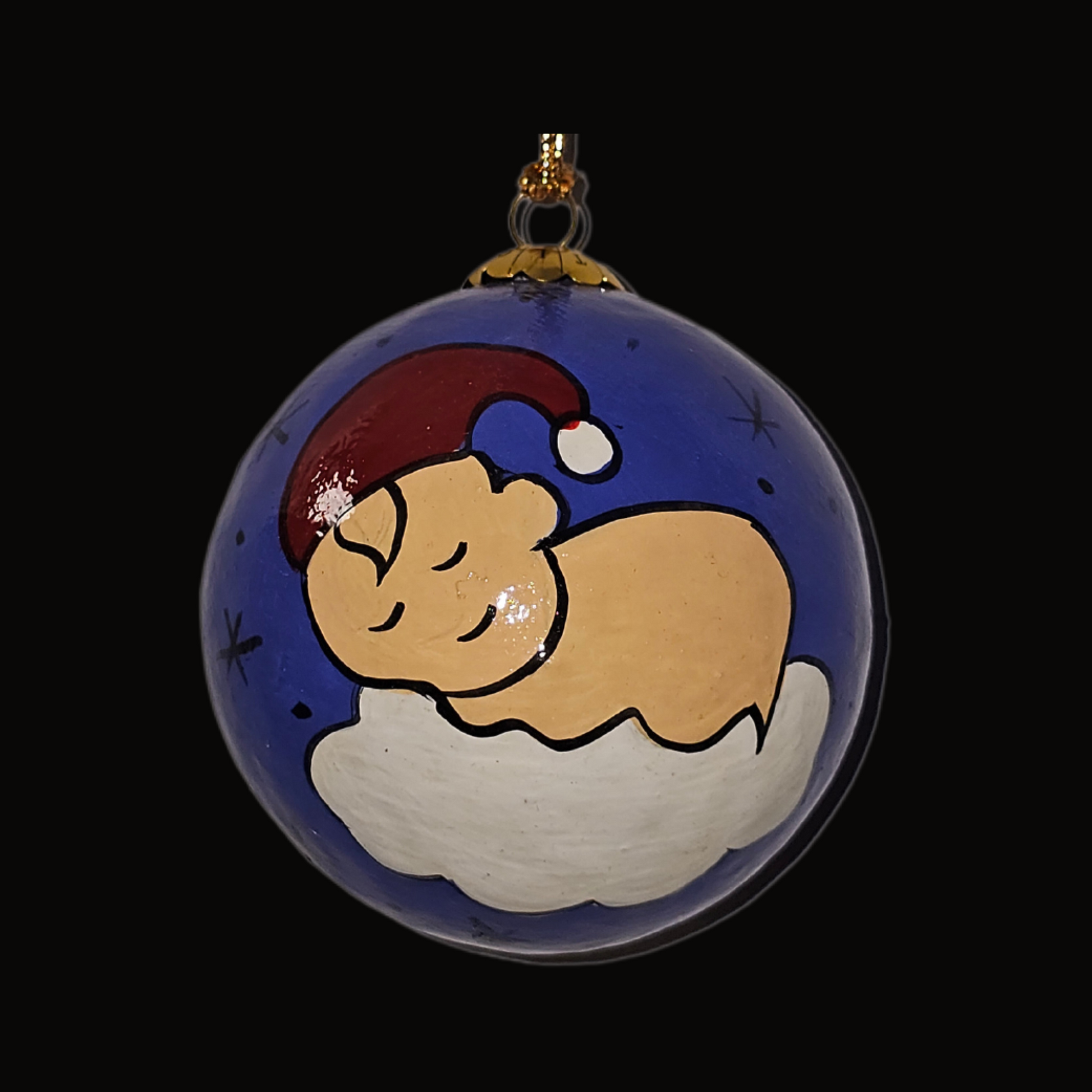 3-Inch Baby’s First Christmas Handmade Christmas Bauble – Elegant Blue Keepsake Ornament