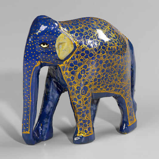 Blue Wooden Stargazer Elephant – Home Decor Accent