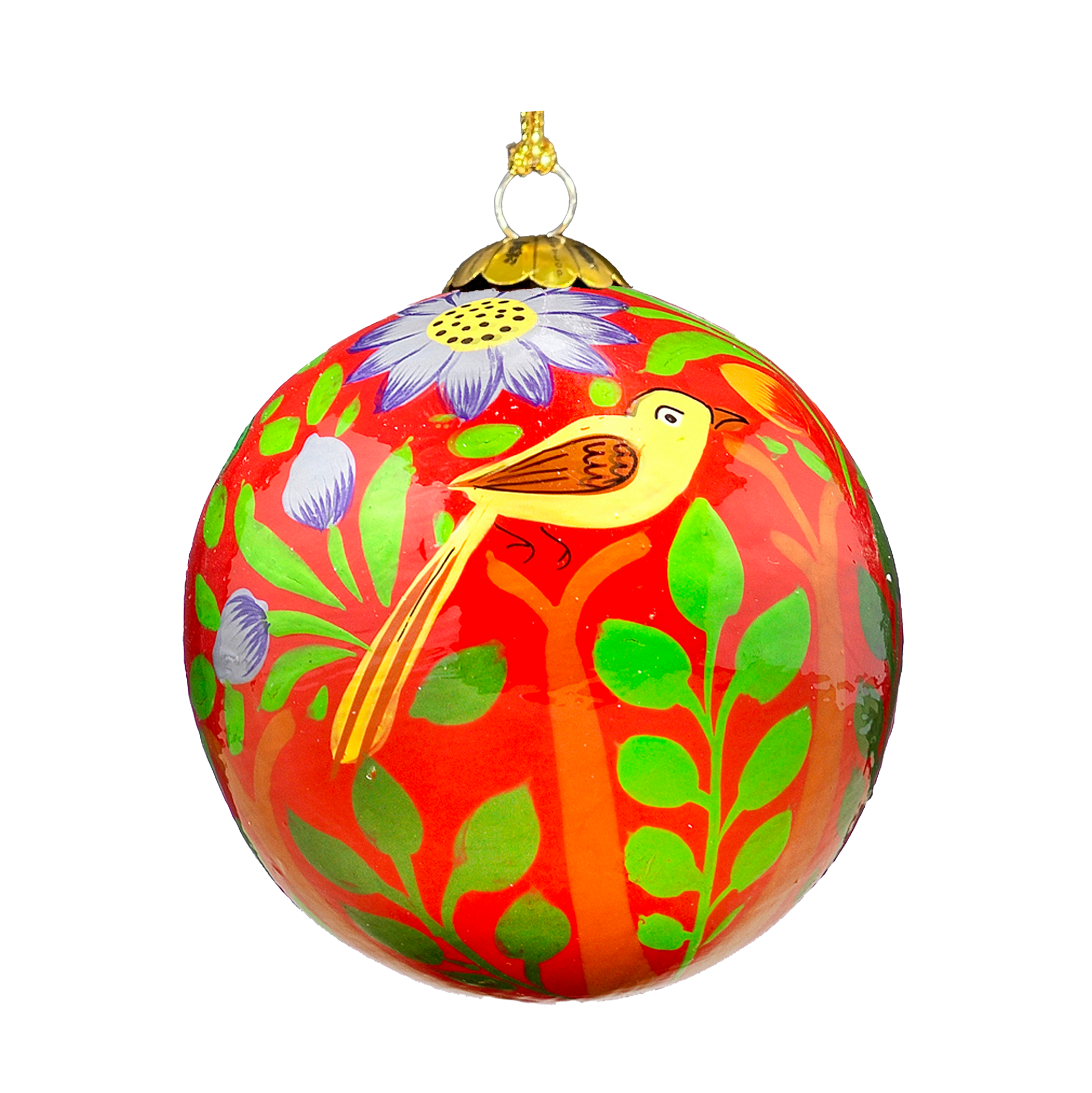 Birds of Paradise Red Christmas Bauble for Christmas tree decorations