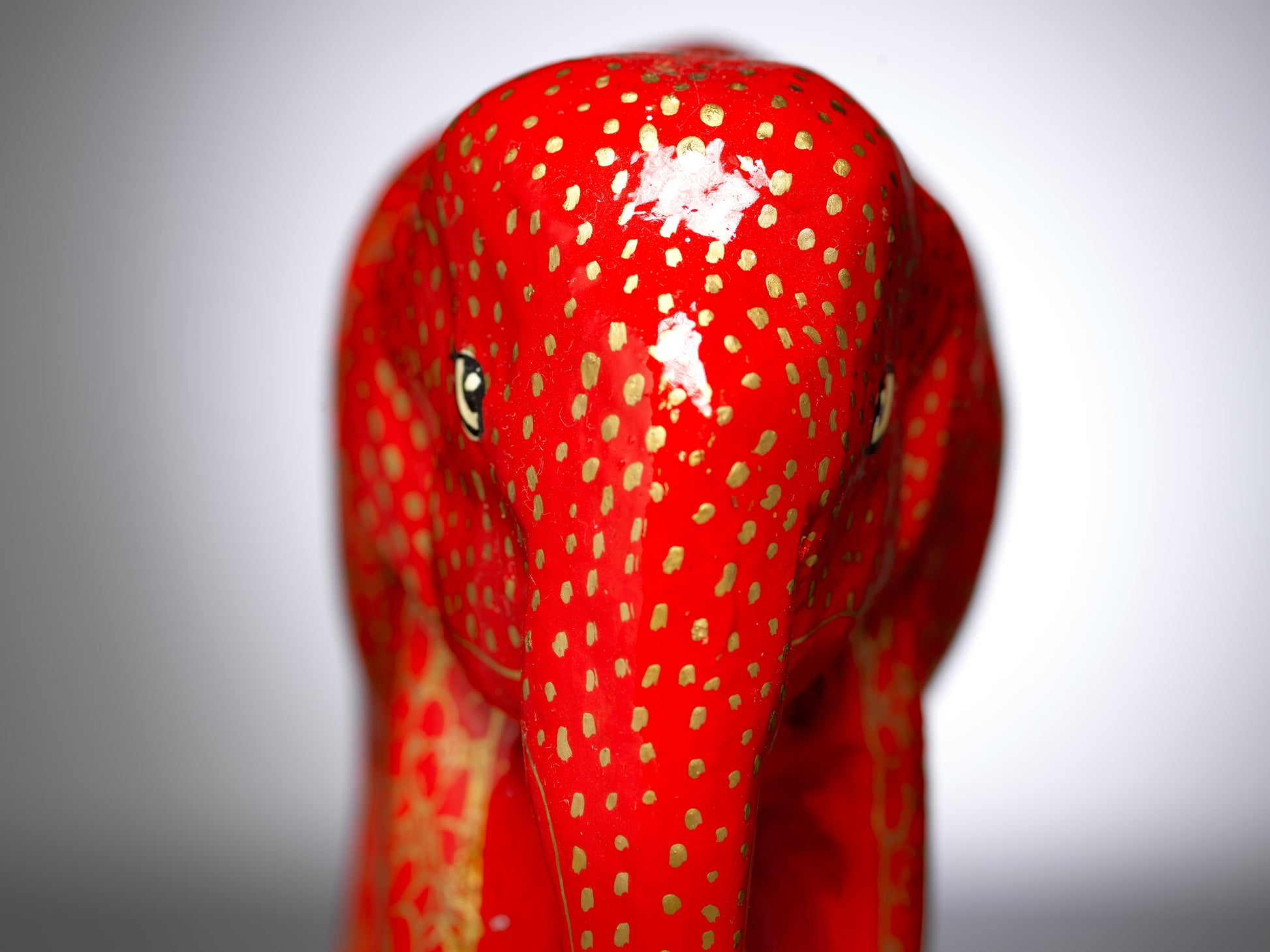 Wooden Stargazer Elephant - Red-Home Decor Accent