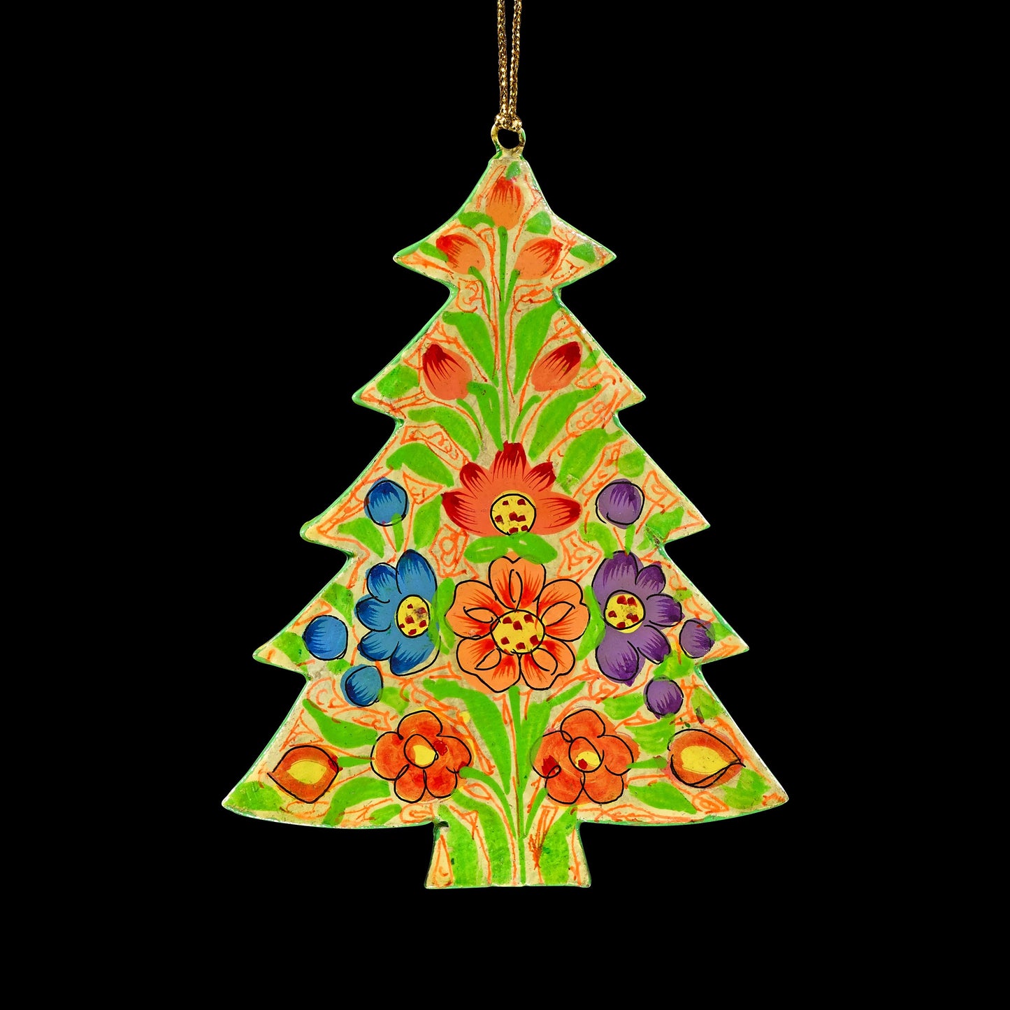 Assorted Wood Hanging Christmas Tree Decorations - SET OF 3