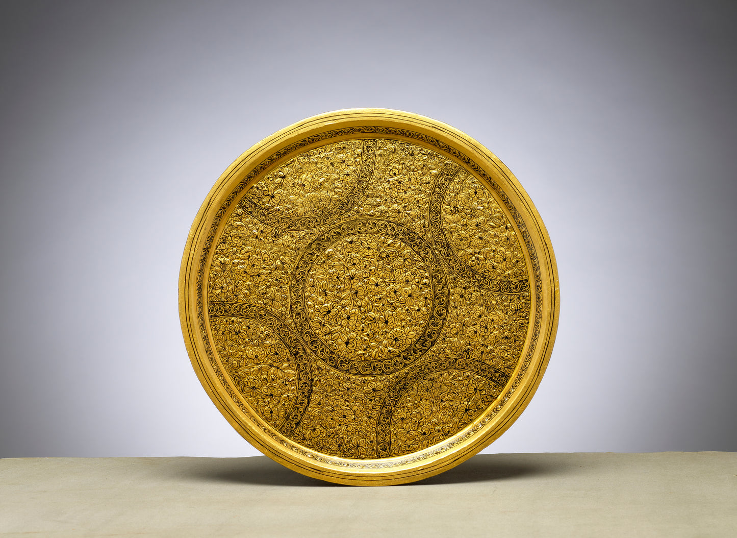 Hand-Painted Circular Tray 10" – Home Decor Accent