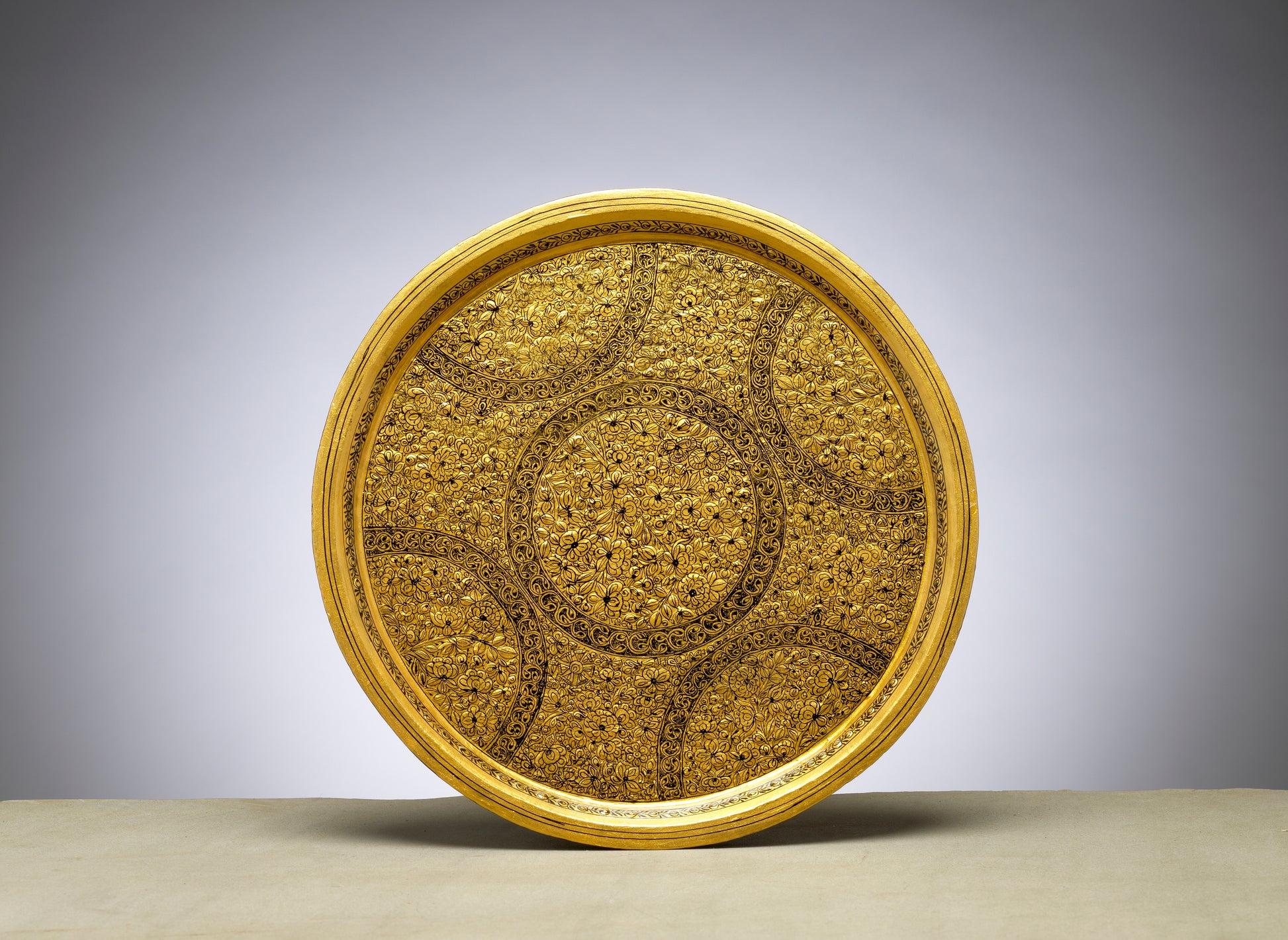 Hand-Painted Circular Tray 10" – Home Decor Accent