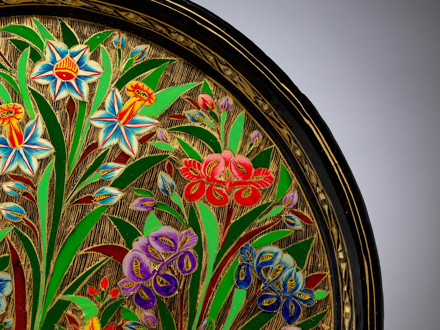 Hand-Painted Circular Tray 10" – Home Decor Accent