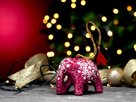 Handmade Elephant for hanging christmas decorations