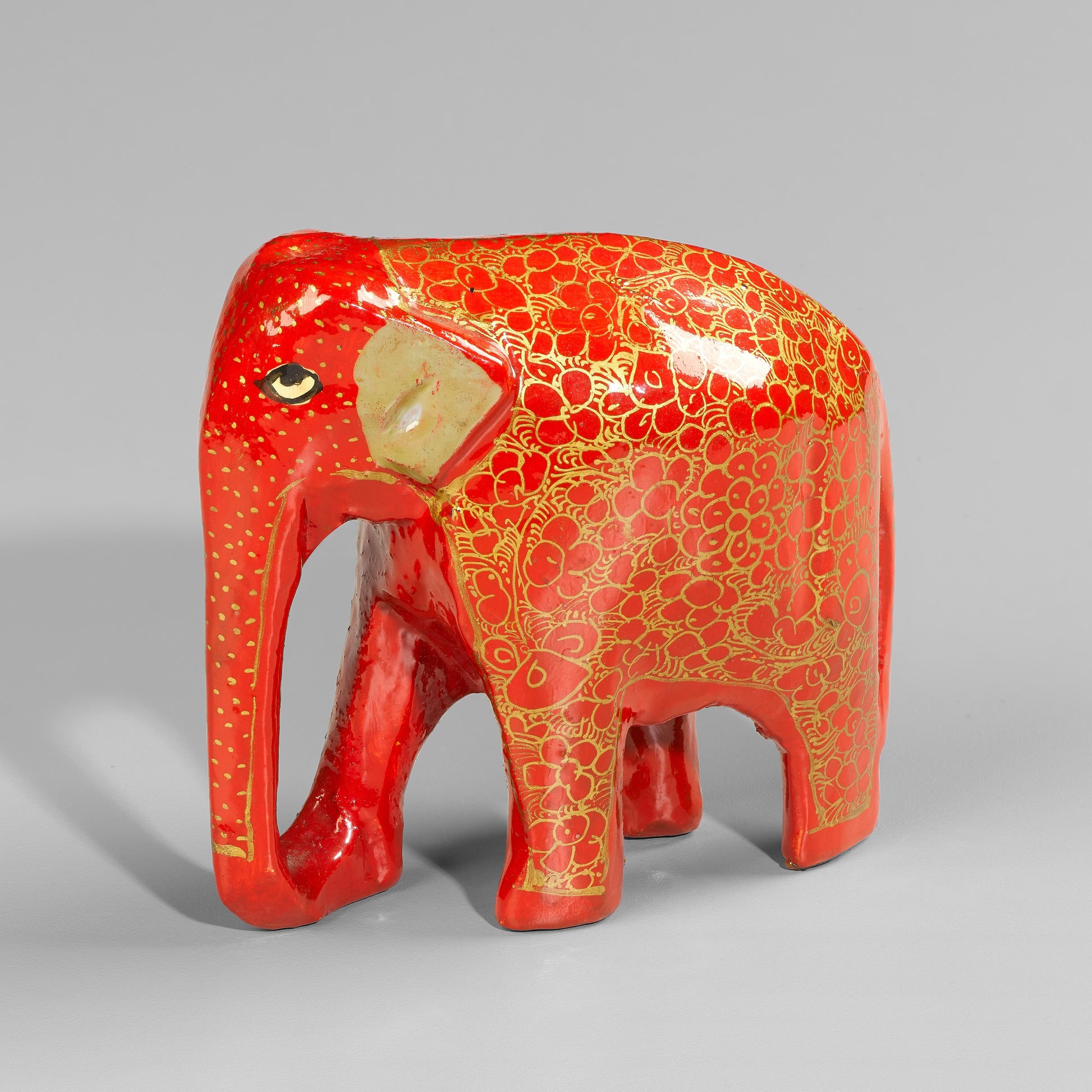 Wooden Stargazer Elephant - Red-Home Decor Accent