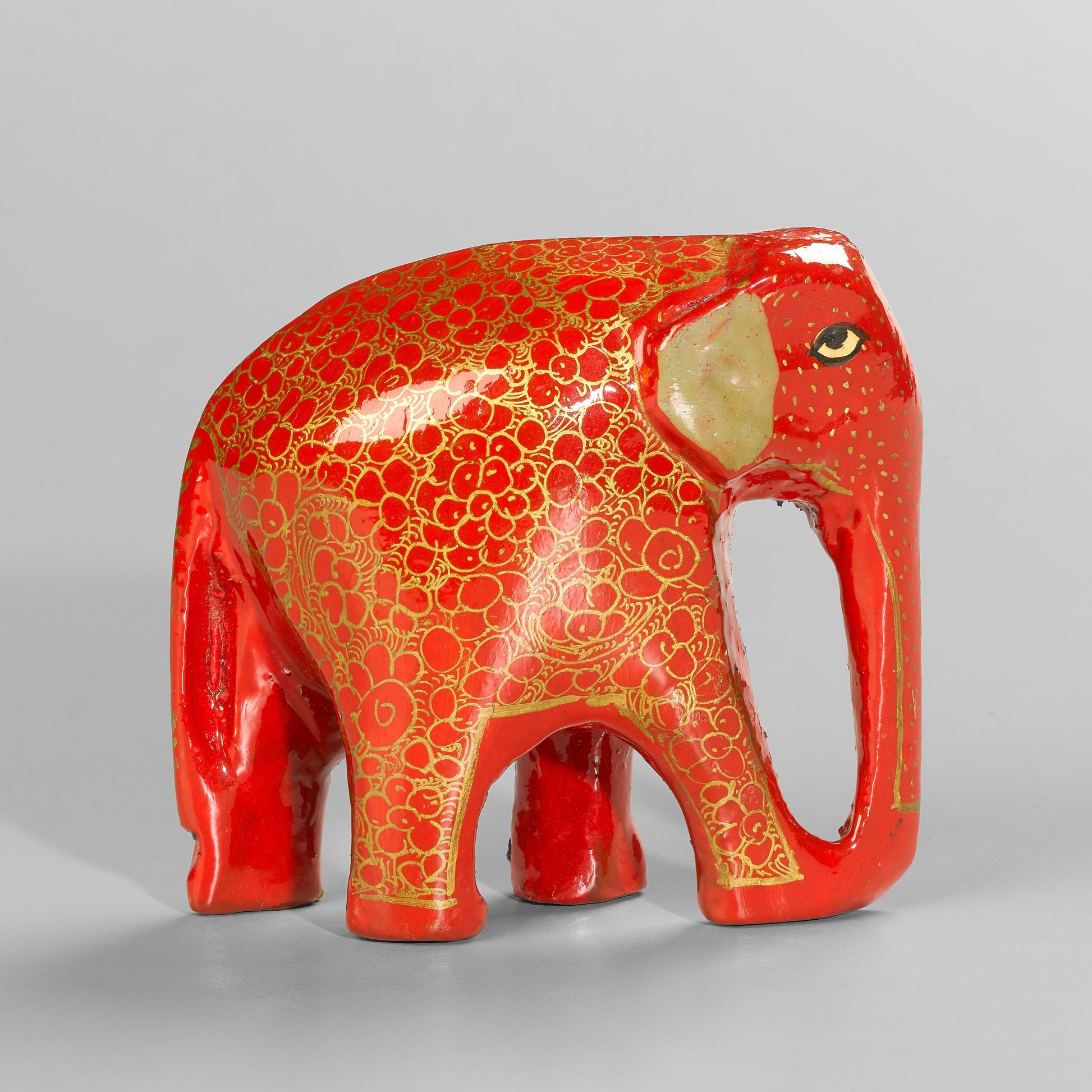 Wooden Stargazer Elephant - Red-Home Decor Accent