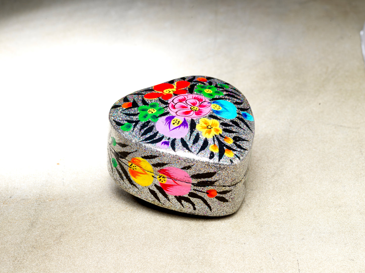 Glitter Heart Trinket Box - 3"-Valentine's Gift