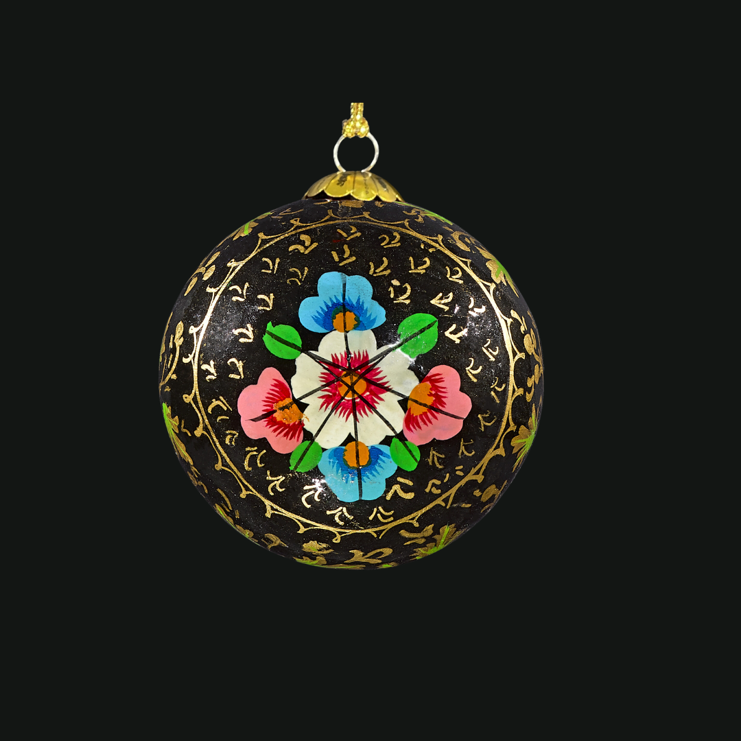 Black Bloom  Christmas Bauble for Christmas tree decorations