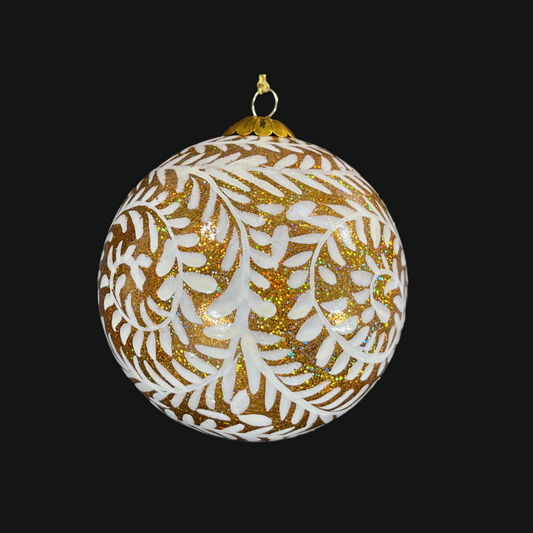 winter vines gold handmade bauble for  Christmas tree decorations, seasonal decorations