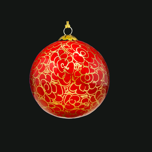 Enchanted Red  Gold Christmas Bauble for Christmas tree decorations