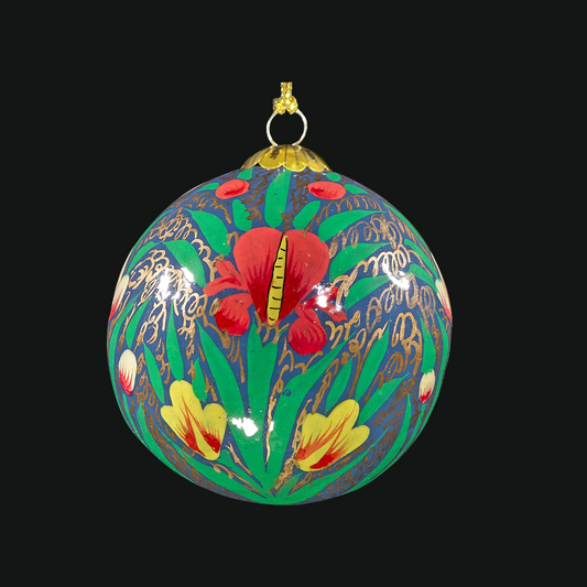tulip handmade bauble for All Our Products are Hand-Painted, made from Recycled Paper.  Size 3 inches for all Baubles and comes in beautifully crafted individual Boxes.  Material : Recycled Paper