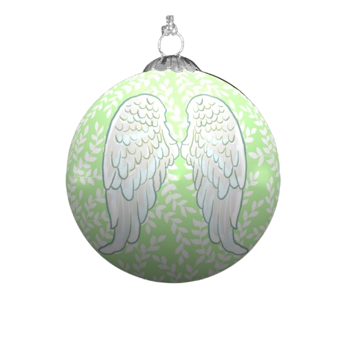 Angel Wings - Green Christmas Bauble