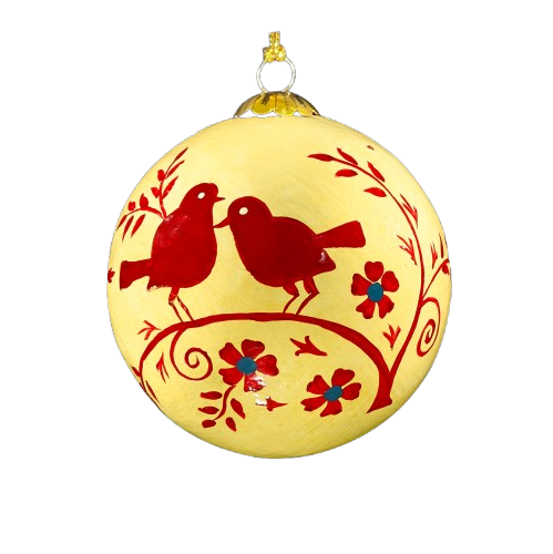 Turtle Doves Red christmas bauble for Christmas tree decorations