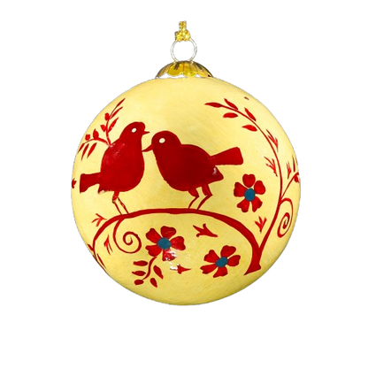 Turtle Doves Red christmas bauble for Christmas tree decorations