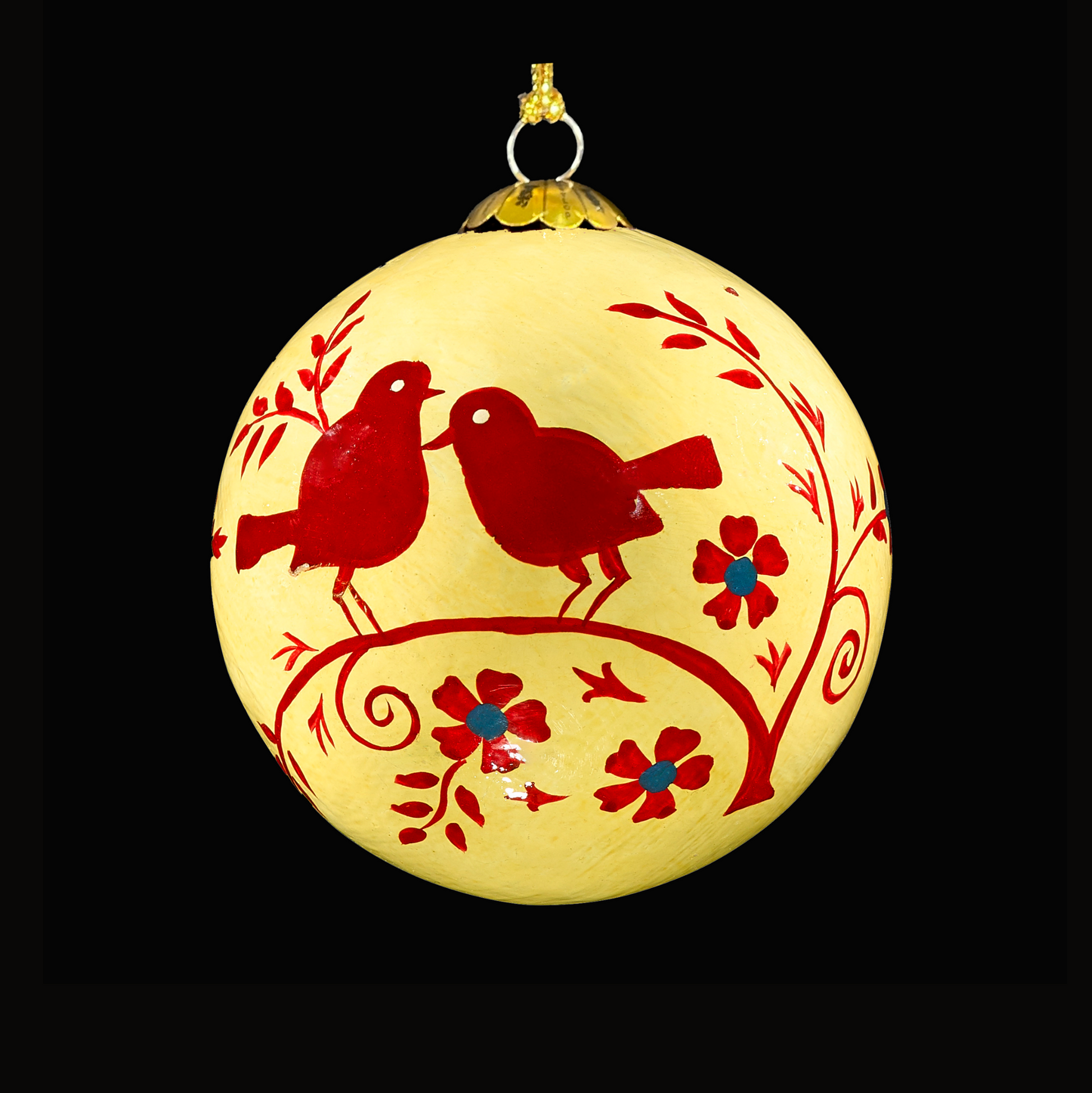 Turtle Doves Red christmas bauble for Christmas tree decorations