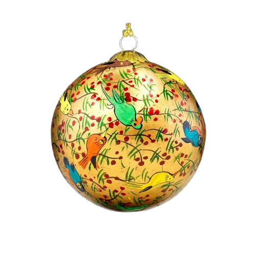 Birds of Paradise - Gold Christmas Bauble