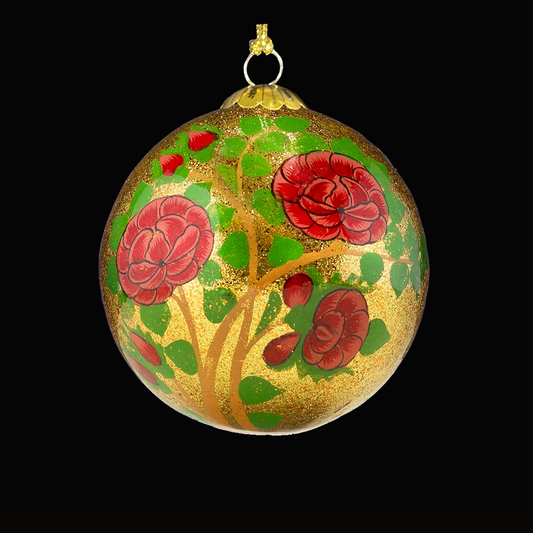 Glitter Roses Christmas Bauble for Christmas tree decorations