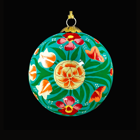 Turquoise Bloom Christmas Bauble for Christmas Tree Decorations