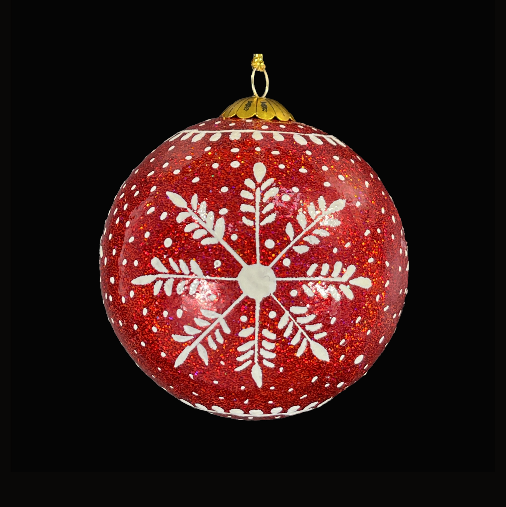 red & white baubles