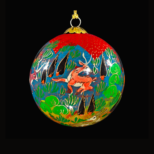 Forest Friends Red Christmas Bauble for Christmas Tree Decorations