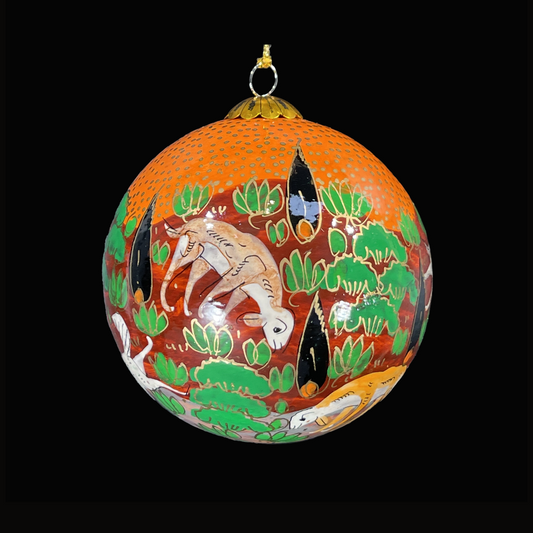 forest friends orange Christmas Bauble for Christmas Tree Decorations