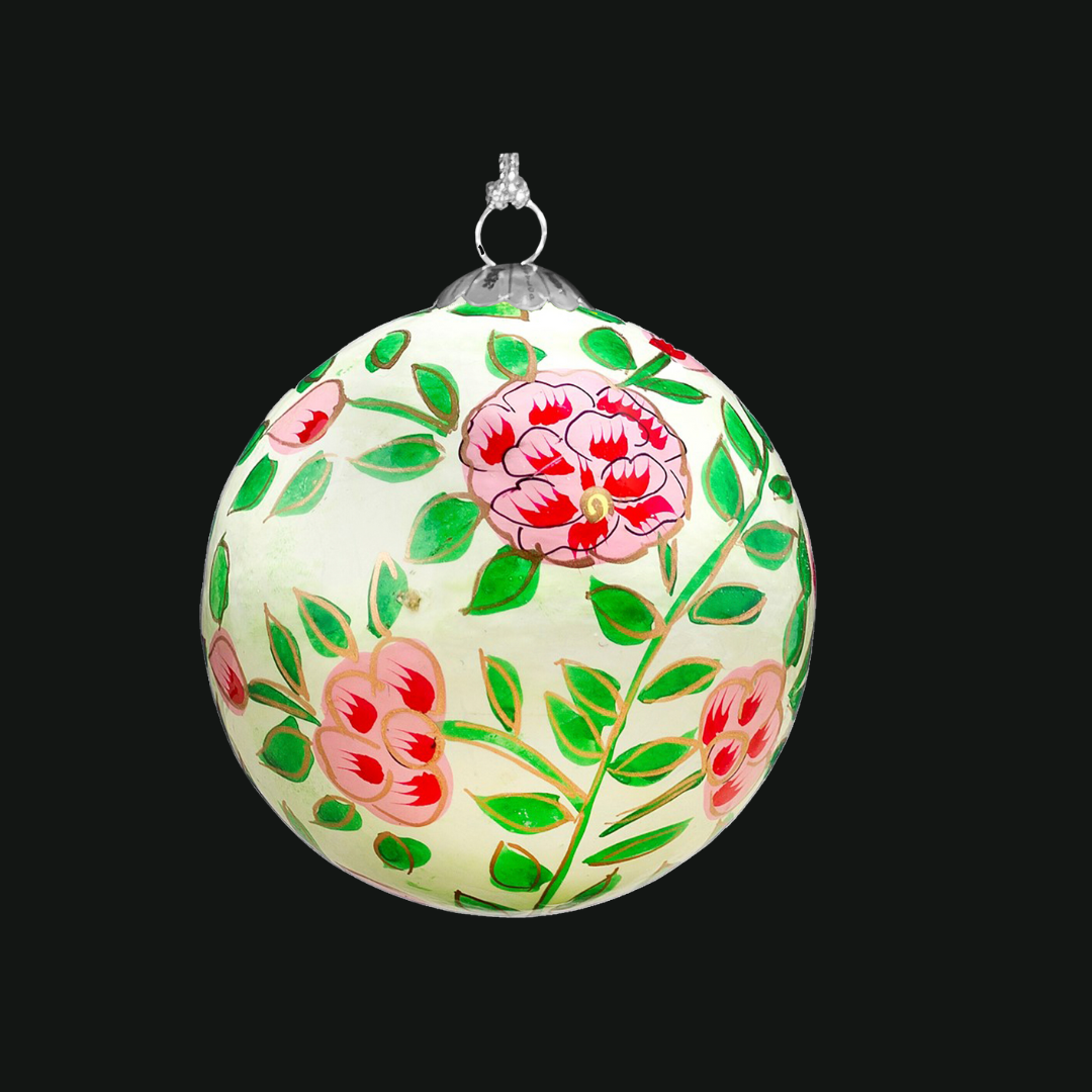 Winter Roses Christmas Bauble for Christmas tree decorations
