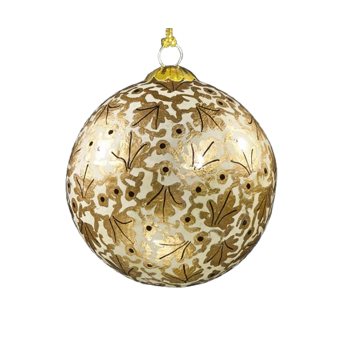 Golden Leaf - White Christmas Bauble for christmas tree decoration