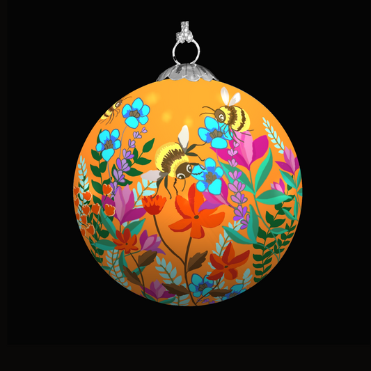 Orange Bee Garden Christmas Bauble for Christmas tree decorations