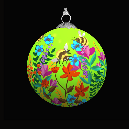 Lime Bee Garden Christmas Bauble for Christmas tree decorations