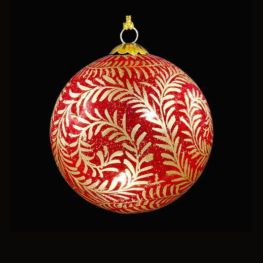 Winter Vines -Red christmas bauble