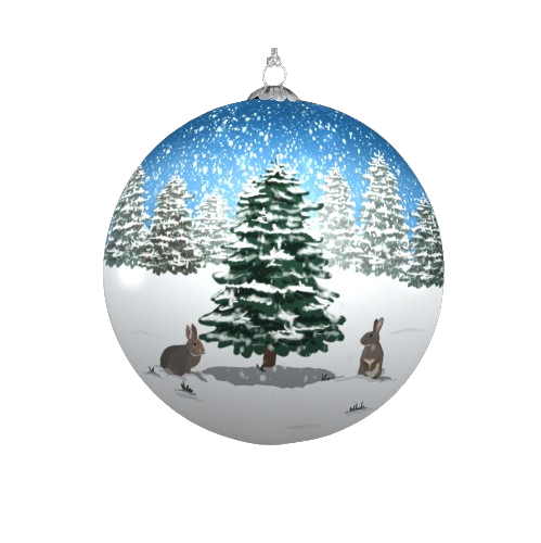 Snow Bunnies Christmas Baubles