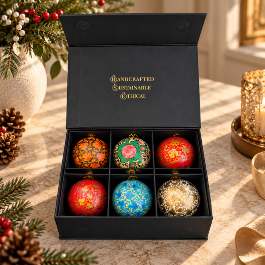 Luxury Box (Autumnal Collection) - Pack of 6 Handmade Baubles - Best Christmas Gift